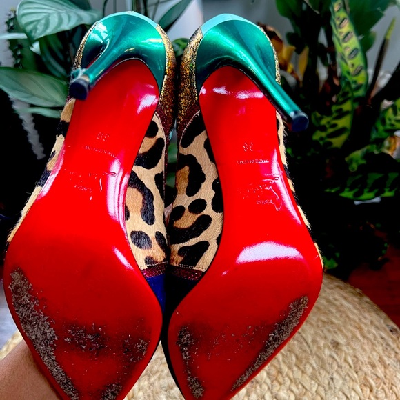 Serianina Pointed-Toe 100mm Red Sole Pump, Multi - Picture 8 of 9